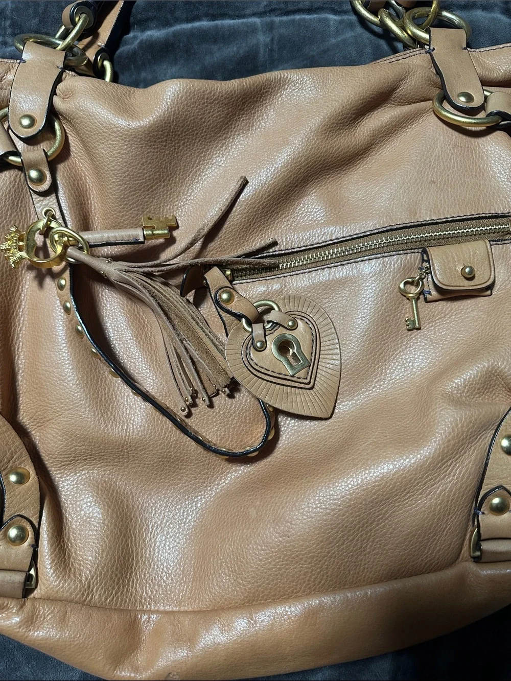 Juicy Couture Shoulder Bag with Heart Key Charm